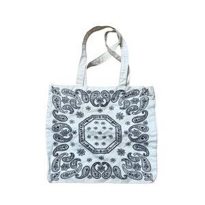 Madewell Reusabale Canvas Bandana Paisley Tote Cream